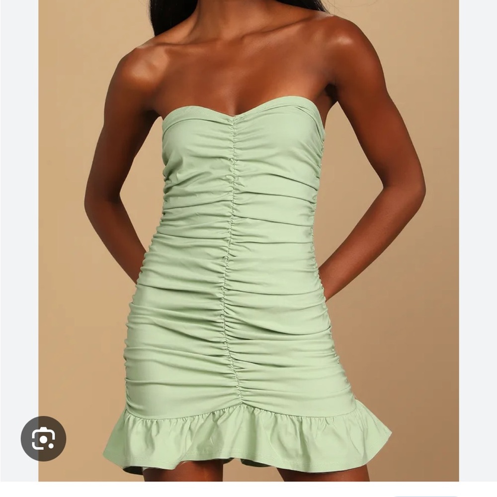 Lulus green strapless dress